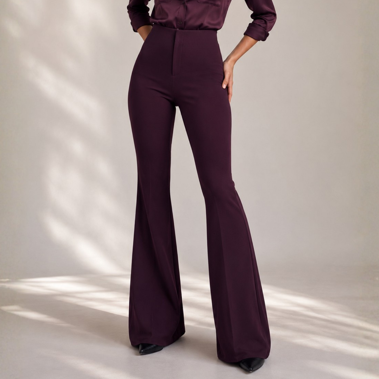 Sculpted Wine Flare Pant